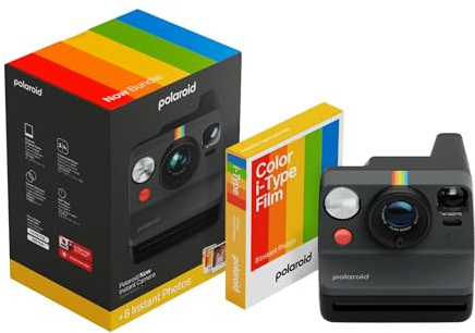 Polaroid Now Gen 3 Sofortbildkamera schwarz + Color Film Pack (8 Photos)