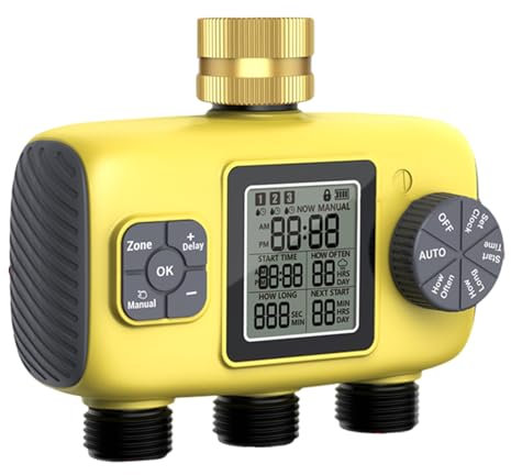 Montesy Timer automatico per irrigazione a 3 zone, per individui impegnati e appassionati di giardino domestico