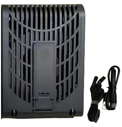 Shirt Fan, Rechargeable Portable Neck Fan with 3 Speeds, Small Wearable Cooling Device, Battery-Powered Air Cooler for Camping, Fishing, Sports and Outdoor Activities, Black, White