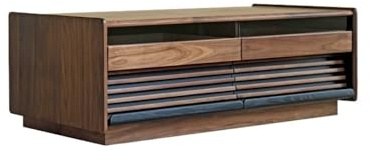 uadyie Couchtisch mit Stauraum ​​120cm Landhausstil Schwarz Nussbaum Zentrumstisch, Moderner Wohnzimmer Ablagetisch, Geeignet für Hotels, Lounges, Cafés​ Couchtisch fürs Wohnzimmer