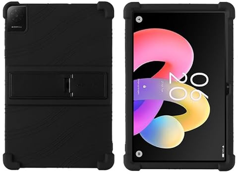 Funda para TCL Tab 10L Gen 4 de 10.1 Pulgadas 2025 con Soporte de PC, Silicona Suave, Lavable, Esquinas Gruesas a Prueba de Golpes Silicona Funda para TCL Tab 10L Gen 4, Negro