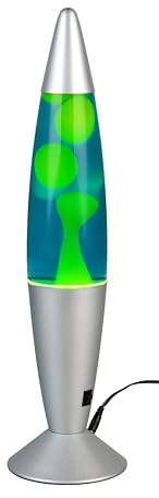 Reality Leuchten Lavaleuchte Vesuv R50079116, Metall titanfarbig, Glas klar, Wachs gelb, inkl. 21 Watt LED