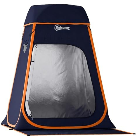 Outsunny Tente de Douche Portable Pop Up 152 x 152 x 200 cm Bleu Foncé