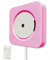 KINGCOO Bluetooth CD Player, Portable Wall Mountable Home Audio Built-in HiFi Speaker with Remote Control FM Radio Cable Pulling-Switch USB MP3 Player (Pink)