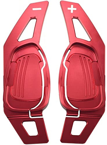 Overdrive-Racing Schaltwippen Verlängerung Kompatibel mit Audi S3, RS3, A4, S4, RS4, A5, S5, RS5, RS6, RS7, RS Q3, SQ5 DSG S-Tronic Typ-D Alu Rot Shift Paddles Shifter Extensions Lenkrad Schaltung