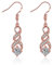 Boucles d'oreilles pendantes tendance en or rose 14 carats avec oxyde de zirconium Boucles d'oreilles pendantes infini pour femmes oreilles sensibles CZ cristal mariage Cadeau d'anniversaire de Noël