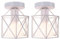 2 Pcs Lámpara de Techo Industrial Vintage Luz de Techo Retro Pequeña E27 Plafón para Dormitorio Salón Pasillo Cocina Loft Comedor (Blanco)