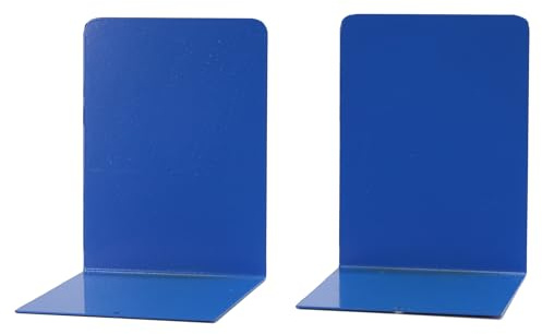 Simon Rack Buchstütze aus Metall, 2er Pack, 160x120x120 mm, Blau