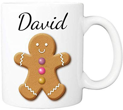 Pickhut Personalised Gingerbread Man Christmas Name Mug