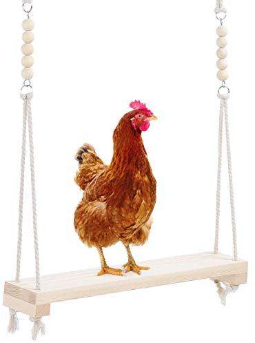 Hühnerschaukel hölzernes Huhn hängendes Schaukelspielzeug Kletterständer Leiter Trainingsspielzeug für Hühner Mittelgroßer Vogelpapagei