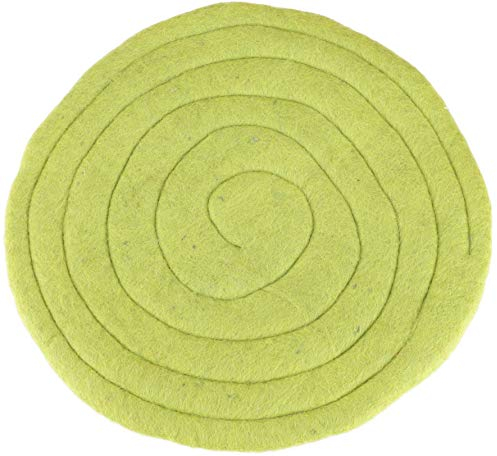 GURU SHOP Filz Stuhlauflage, Sitzkissen, Gesteppte Sitzauflage - Lemongrün, Wolle, 1x35x35 cm