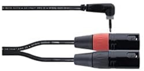 Câble Y bretelle mini-jack stéréo coudé / 2 XLR mâle 1 m