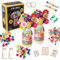 HTI Fun Craft Blumenstrauß-Bastelset | 300+ Teile DIY-Set für Kinder | Gestalte einen Strauß mit Knöpfen & Filzblumen | Kunst- & Bastelset für Kinder ab 3 Jahren | Perfekte kreative Aktivität