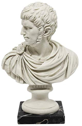 GINGERSHOPONLINE Büste Statue Design: Nero (römischer Kaiser) - Reproduktion Brust, Skulptur aus Marmor und Harz - ca. 15 cm, 350 g. - toskanisches Produkt, Design Made in Italy - Geschenkidee Haus