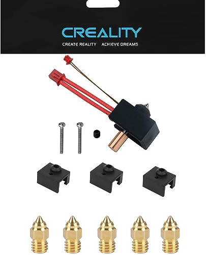 Creality Heating Block Kit High Temperature Pro 300°C, 3D Printer Sprite Extruder Hotend Heating Block with 3 Silicone Socks and 5 0.4 mm Nozzles Kit for Ender-3 S1/Pro/Plus, CR-10 Smart Pro