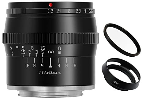TTArtisan 50mm F1.2 APS-C Lente de enfoque manual de enfoque fijo de gran apertura para Canon R EOS R montaje cámara R RP R5 R6 R7 negro