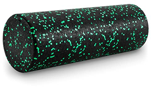 ProsourceFit High Density Foam Rollers 18 - inches long, Firm Full Body Athletic Massage Tool for Back Stretching, Yoga, Pilates, Post Workout Muscle Recuperation, Black/Green