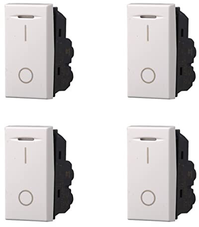 4 Piezas Interruptor Bipolar 0-1 Compatible con Bticino Axolute (Blanco)