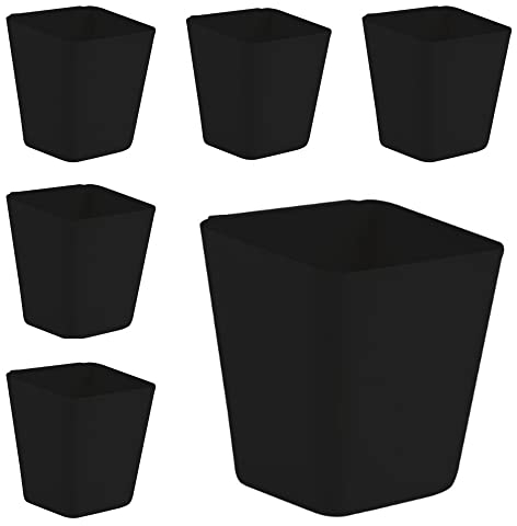 6 Pack Hanging Cup Holders, Wall Organizers, Rolling Cart Accessories Hanging Pen Holders Storage Containers Hanging Buckets for Home Decor Office, Kitchen, Art & Craft Supplies Accessories (black)