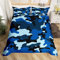 Loussiesd Jugendliche Camo Bettwäsche Jungen Armee Tarnung Leichte Bettwäsche Set Teens Mann Bunte Muster Art Decor Bettbezug Dunkelblaue Bettwäsche-Set 135x200cm Kinder