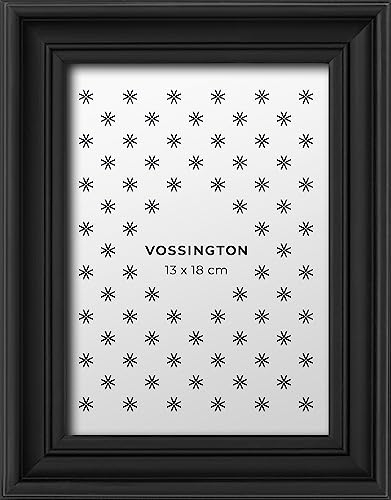 Vossington Bilderrahmen 13x18 Schwarz - Barock - Dekorativer Mix aus traditionellem und modernem Design - Antik - Fotorahmen - Mini - Klein - Rahmen für 1 Foto im Format 13 x 18 cm (18x13 cm)