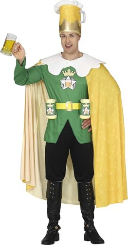 FIESTAS GUIRCA Beer King Mens Fancy Dress Costume - Funny Superhero Mens Outfit - Bachelor Party Stag Do Fancy Dress Men Size M 38-40
