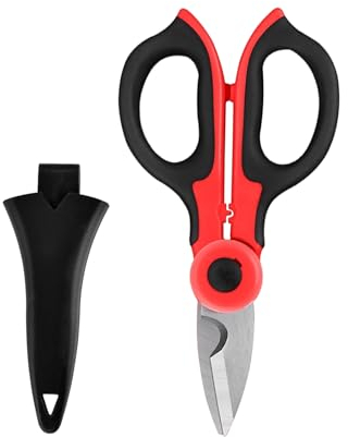 Tijera para electricistas, Tijeras de acero con alto contenido de carbono, herramientas para el hogar, pelado de alambre, herramientas de corte para telas (Rojo)