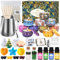 IGUGI Kit per Fabbricazione Candele DIY,Kit per Candele,Kit Candele Fai da Te con Manuale,10 Candele Barattoli,4 confezioni cera d'api,Melting Pot,100 Stoppini,Stampo in Silicone ect