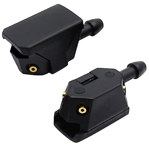 Lpitoy Der Herr der Werkzeuge 2 Stück Autovorderes hinteres Windschutzscheiben-Waschdüsen-Windschutzscheiben-Wischer-Sprühdüse Universale Auto-4-Loch-Fenster-Waschdüsen