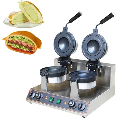 ZIXIAOS 1300w électrique Burger Gaufrier, Temps & Contrôle De La Température, 180° Rotation Matériau Antiadhésif Plaque, pour Maison Cuisine Utiliser Le Petit-Déjeuner,B