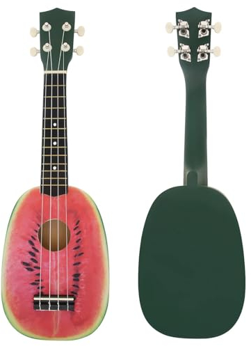 21-Zoll-Sopran-Ukulele Mit Wassermelonenmuster Und 12-Bünde-Ananas-Gitarrensaiten Mit Vier Saiten