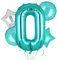 5 Stück XXL Türkis Zahl 0 Luftballon Tiffany Blau Nummer 0 Folienballons Groß Zahlen Happy Birthday Ballon Geburtstags Deko 100cm