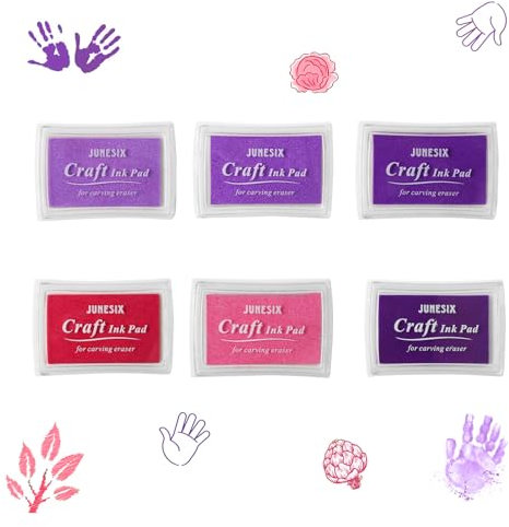 6 Stück Stempelkissen Lila für Fingerabdrücke Fingerabdruck, zum kreativen Gestalten, zum Basteln, zum kreativen Gestalten und zum Papier Handwerk Stoff Malerei Basteln, Stempelkissen Set