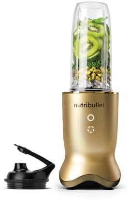 nutribullet Ultra 1200W Personal Blender Gold - With Rapid Extractor Blade, 900ml Cup, To-Go Lid & Guide - Quiet Yet Powerful Single Serve Blender - Illuminated Interface with 2 Blending Options
