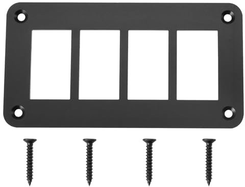 YINETTECH 1 Set Interruttore A Bilanciere 4 Vie Pannello Alloggiamento Supporto con Vite Lega Alluminio Nero Alloggiamento Supporto ARB/Carling Barca Marina Yacht Interruttore Controllo