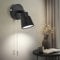 TaFiCo Schwarz Wandlampe mit Zugschalter GU10 - Retro Wandlampe Innen mit Schalter 350° Drehbar - 50 W Wandleuchte mit Schalter für Schlafzimmer Wohnzimmer Küche Korridor - Ohne Leuchtmittel