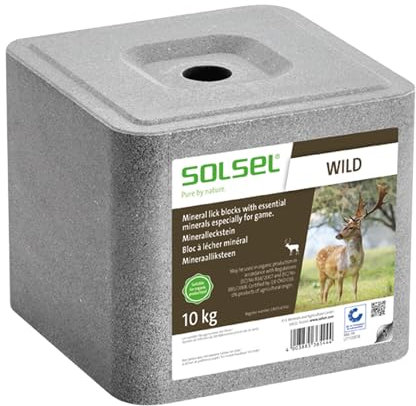 Solsel Leckstein Wild 10kg | 1 x 10kg Natürliche Mineralstoffquelle für Rotwild Wildtiere REH Hirsch Wildschwein | Ohne künstliche Zusätze | Besonders für Wild wie Schwarzkittel