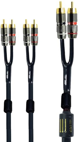 MACHSWON 10ft Shielded RCA Splitter Subwoofer Stereo Audio Video Cable 2 Male to 4 Male Dual Speaker Y Adapter Connector Extension Cord 24k Gold Plated