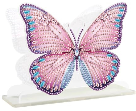 DCIDBEI Diamond Painting Serviettenhalter 15x15cm Diamant Painting | Serviettenspender Tisch Küchenzubehör Diamant Malerei Servietten Halterung Dekorieren Schmetterling Papierserviettenhalter