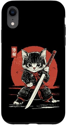 Hülle für iPhone XR Japanische Samurai-Katze Kawaii Ninja Katze