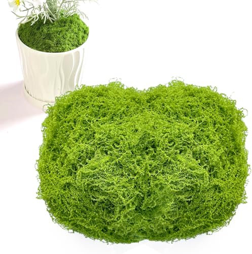 mkemka 100g Artificial Moss Fake Moss Green Faux Moss Artificial Moss for Indoor Plant Pots for Bonsai Garden Patio Decoration