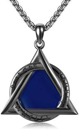 URONE Therian-Halskette aus Sterlingsilber Therian-Wikinger-Runensymbol-Anhänger Halskette mit Therian-Ausrüstung Tierschmuck Geschenke für Frauen