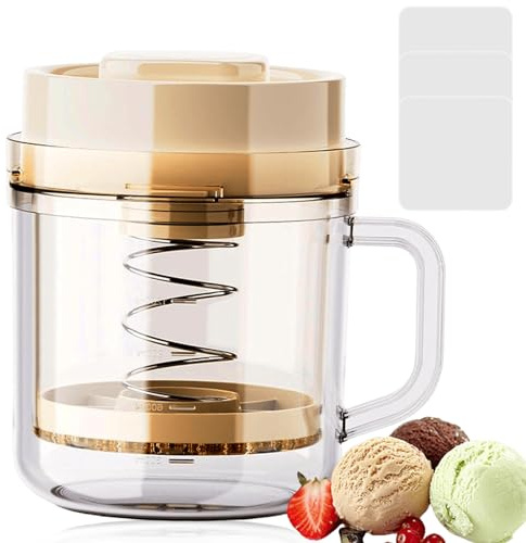 Colador de yogur griego, filtro de yogur casero con tapa, lavable, separador de suero con primavera, colador de yogur con 3 paños de filtro, para hacer yogur griego grueso (transparente)