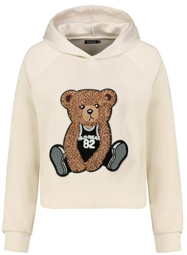 Sublevel Damen Hoodie Kapuzen-Sweatshirt mit 3D-Teddypatch LSL-508