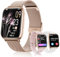 Loekneue New Montre Connectée Femme avec Appel Bluetooth, 1,83 HD Watch Cycle menstruel SpO2 Moniteur de Sommeil Sports IP68 Cardiofréquencemètre Fitness Tracker pour iOS Android Or Rose