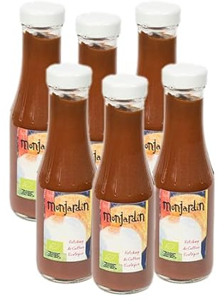 Monjardín Ecológico - Ketchup Ecológico | Tomates Ecológicos | Cultivados Ecológicamente | Pack de 6 (300g tarro)