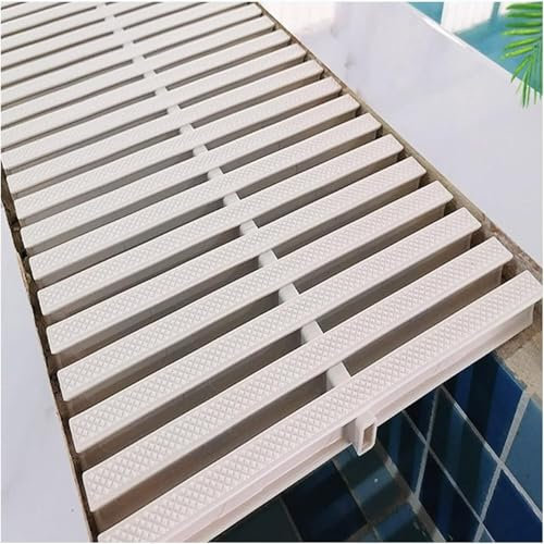 ZBORAVPIX Swimming Pool Drainage Overflow Grating gutter, PVC Swimming Pool Drainage Grate Cover Multiple Sizes White(18cm)