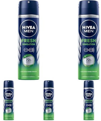 NIVEA MEN Deospray für 72h Schutz gegen Schweiß und Geruch, Anti-Transpirant Formel mit antibakterieller Wirkung, Deodorant mit verführerischem und frischem Duft, Fresh Sensation Deo Spray (150 ml)