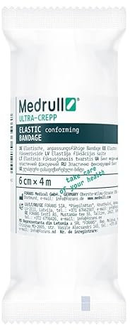 Medrull Lot de 10 rouleaux de bandage élastique en gaze ultra crêpe - 6 cm x 4 m