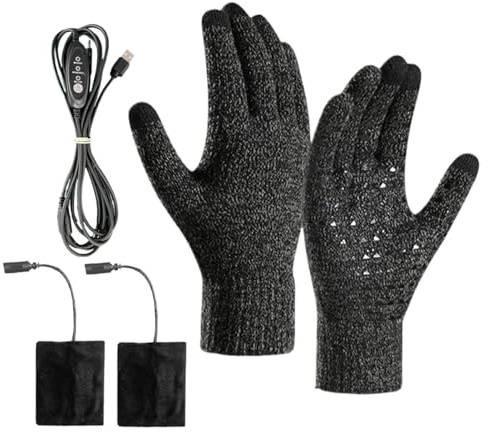 Beheizte Handschuhe, Elektrische Handwärmer, Touchscreen Winter Fäustlinge, Thermoisolierte Heizausrüstung, Weiche Wiederaufladbare Fingerwärmer für Wandern, Radfahren, Motorrad, Snowboarden, Pendeln